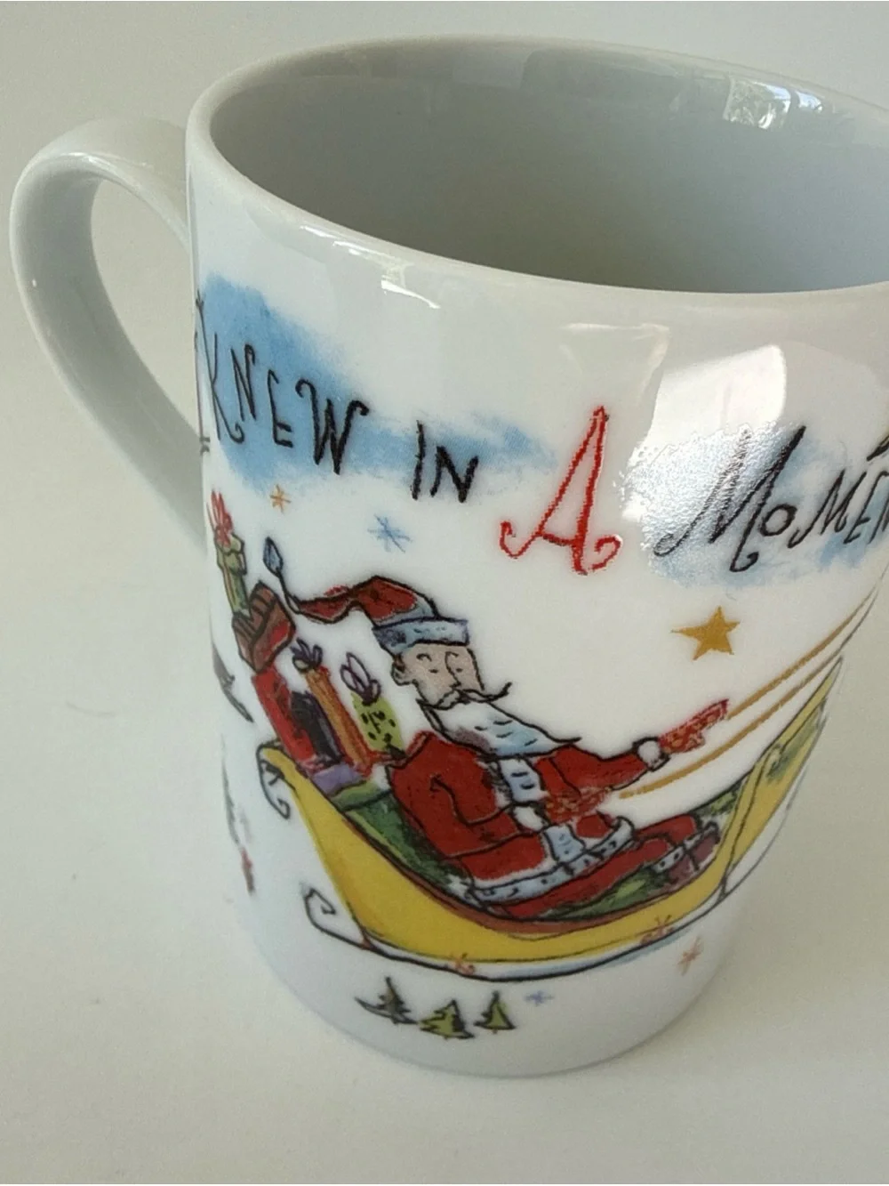 2 Crate & Barrel Twas the Night Mugs Diane Bigda Design 8 Ounce
